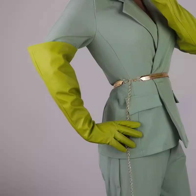 Formal Glove Leather - Women's Runway Fashion PU Leather Long