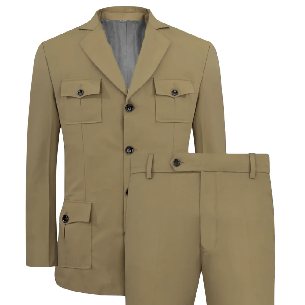 Men's Suits Jakcet Casual Khak - Khaki Formal Wear Men review and price