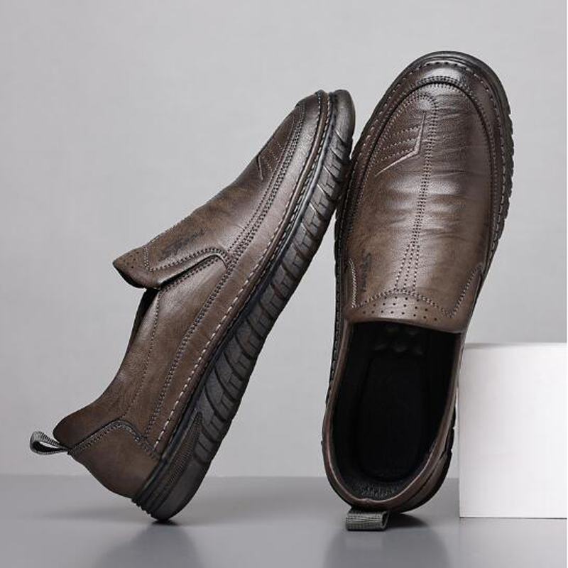 Leather shoes Men's casual sho - Formal Upper Wear Men review and price