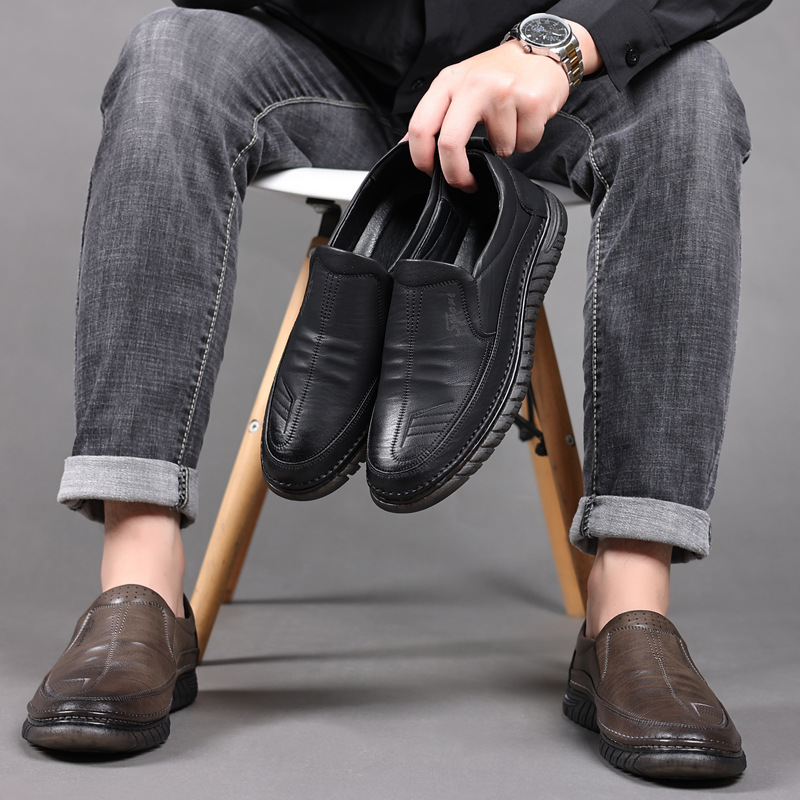 Leather shoes Men's casual sho - Formal Upper Wear Men review and price