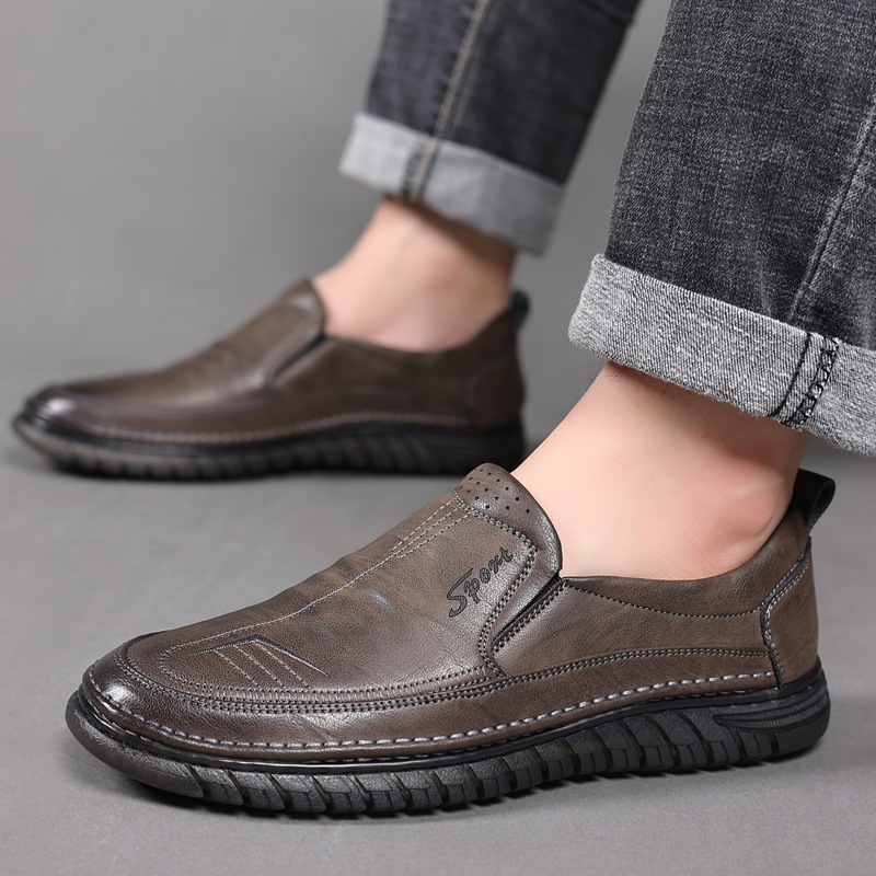 Leather shoes Men's casual sho - Formal Upper Wear Men review and price