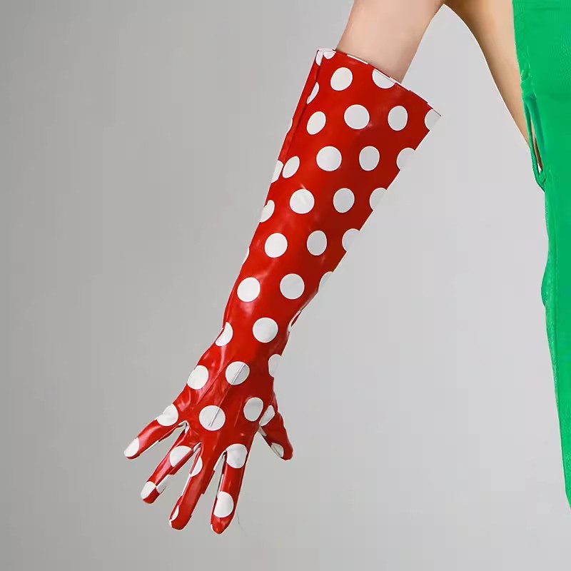 Women's Runway Fashion Dot Pri - Formal Glove Leather review and price
