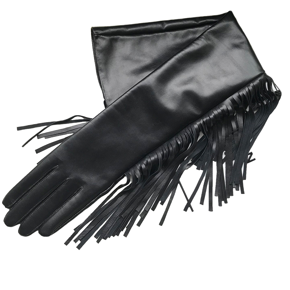 Women's Long Gloves Fringe Tas - Formal Glove Leather review and price
