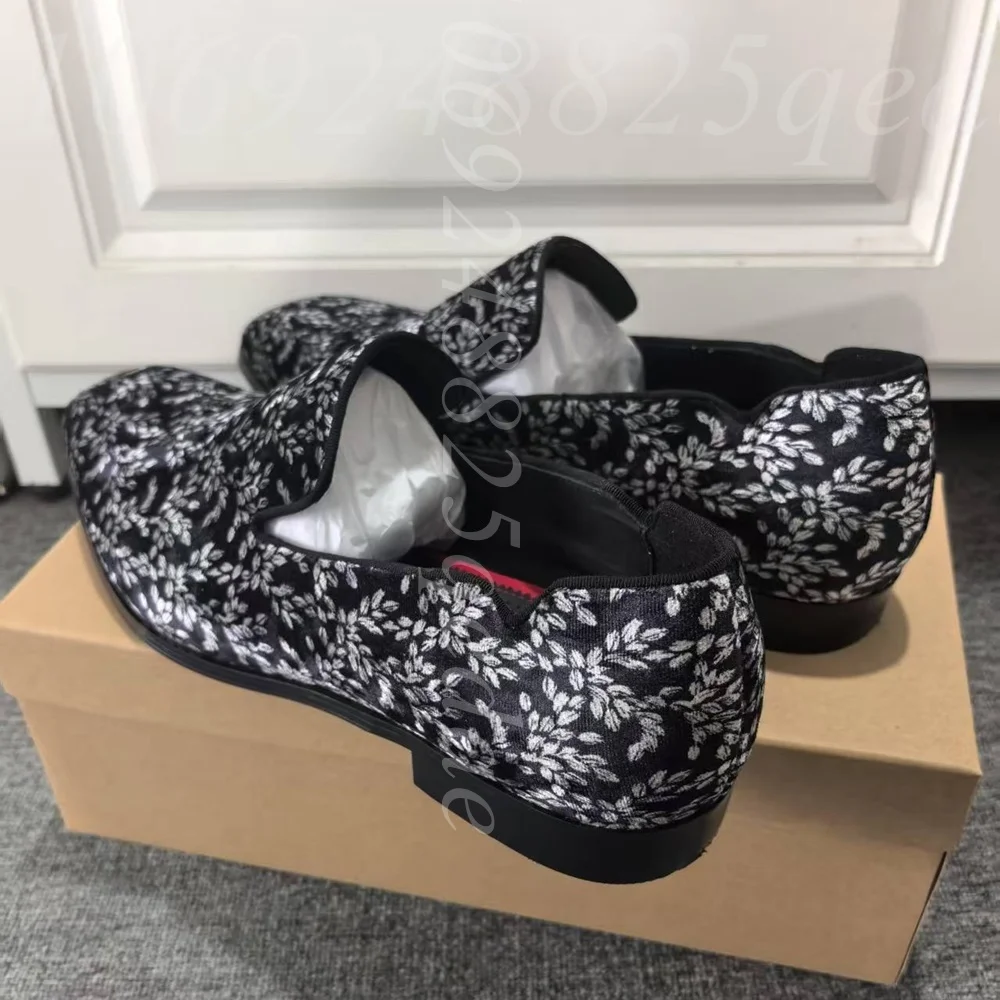 Men's Black Floral Slip-On Loa - Formal Upper Wear Men review and price